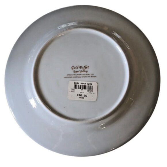 2 Vintage 2000 Gold Buffet Royal Gallery 8" Gold Accent Coffee Tea Cup Plate - Picture 3 of 7